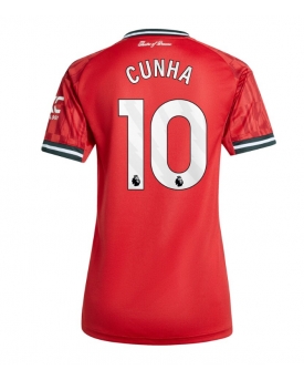 Manchester United Matheus Cunha #10 Maglia Gara Casa Repliche 2025-26 Donna Maniche Corte